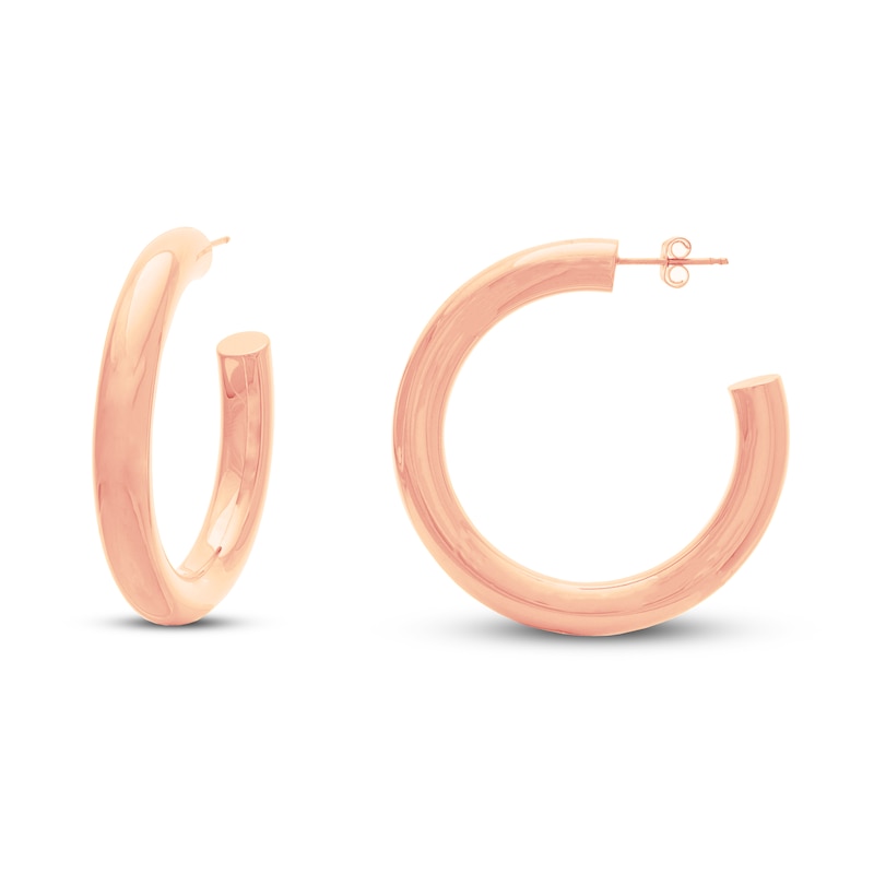 Main Image 1 of Open Hoop Earrings 14K Rose Gold 40mm