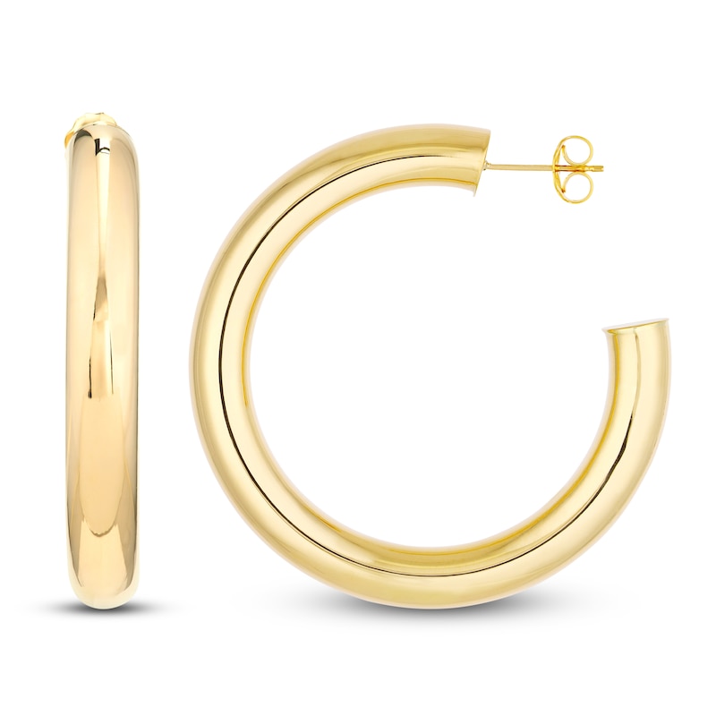 Main Image 1 of Open Hoop Earrings 14K Yellow Gold 40mm