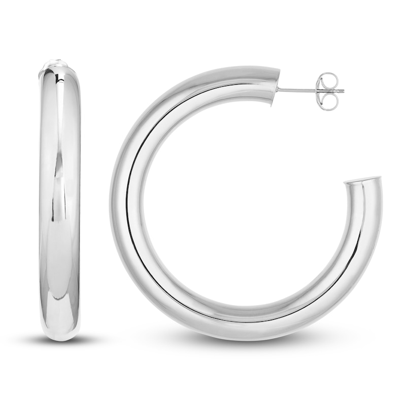 Main Image 1 of Open Hoop Earrings 14K White Gold 40mm
