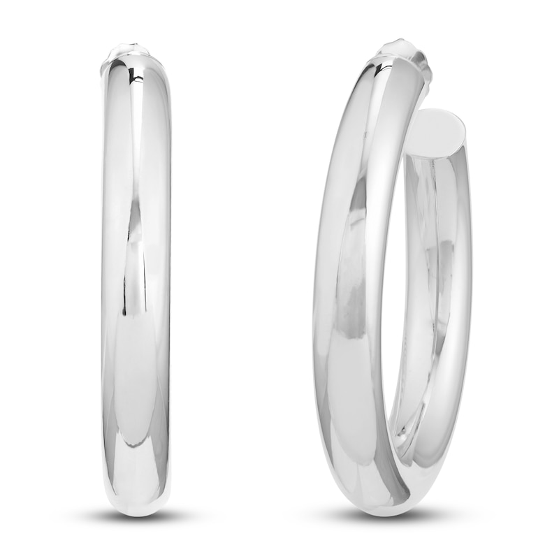 Main Image 2 of Open Hoop Earrings 14K White Gold 40mm