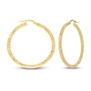 Thumbnail Image 0 of Patterned Hoop Earrings 14K Yellow Gold