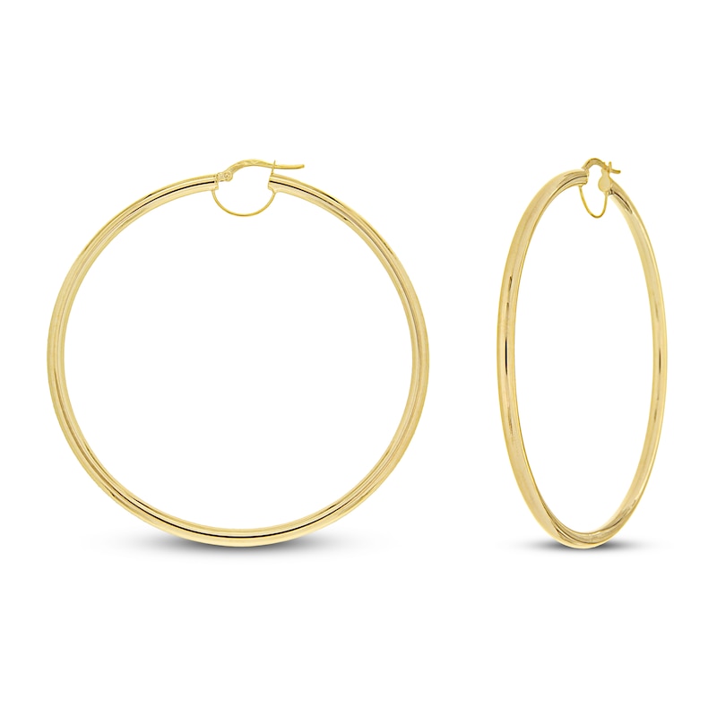 Main Image 1 of High Polish Hoop Earrings 14K Yellow Gold 63mm