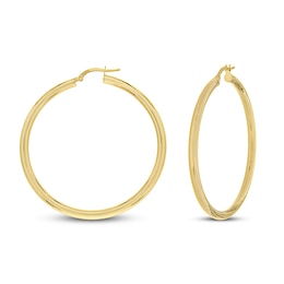 High Polish Hoop Earrings 14K Yellow Gold