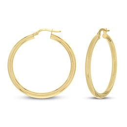 High Polish Hoop Earrings 14K Yellow Gold