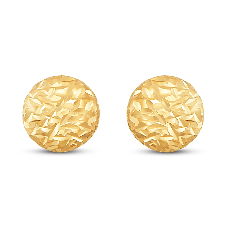 Main Image 3 of Italia D'Oro Flat Bead Stud Earrings 14K Yellow Gold