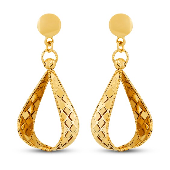 Italia D'Oro Pear Triangle Drop Earrings 14K Yellow Gold Jared