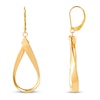 Thumbnail Image 2 of Italia D'Oro Oval Drop Euro Wire Earrings 14K Yellow Gold
