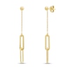 Thumbnail Image 0 of Italia D'Oro Oval Link Drop Earrings 14K Yellow Gold
