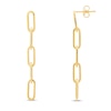 Thumbnail Image 1 of Italia D'Oro Paper Clip Chain Earrings 14K Yellow Gold