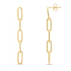 Thumbnail Image 2 of Italia D'Oro Paper Clip Chain Earrings 14K Yellow Gold