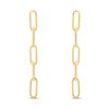 Thumbnail Image 2 of Italia D'Oro Paper Clip Chain Earrings 14K Yellow Gold
