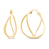 Thumbnail Image 0 of Italia D'Oro Curved Crossover Hoop Earrings 14K Yellow Gold