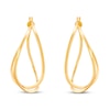 Thumbnail Image 2 of Italia D'Oro Curved Crossover Hoop Earrings 14K Yellow Gold