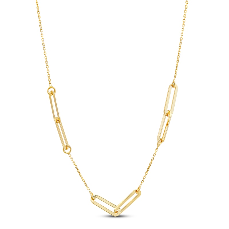 Italia D'Oro Oval Link Necklace 14K Yellow Gold 24"