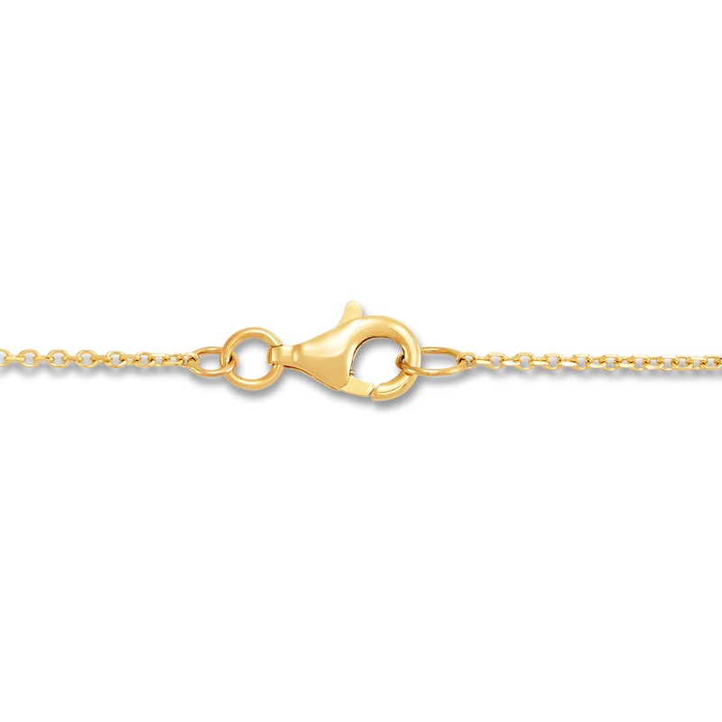 Main Image 2 of Italia D'Oro Flat Bead Necklace 14K Two-Tone Gold 24"