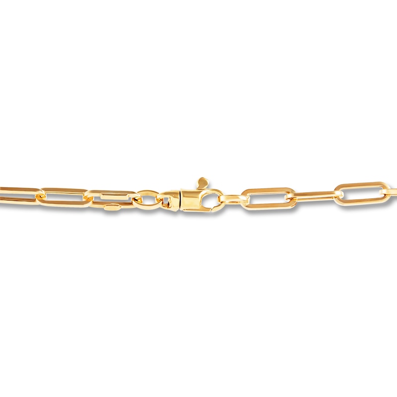 Main Image 2 of Italia D'Oro Hollow Paper Clip Chain Necklace 14K Yellow Gold 24"