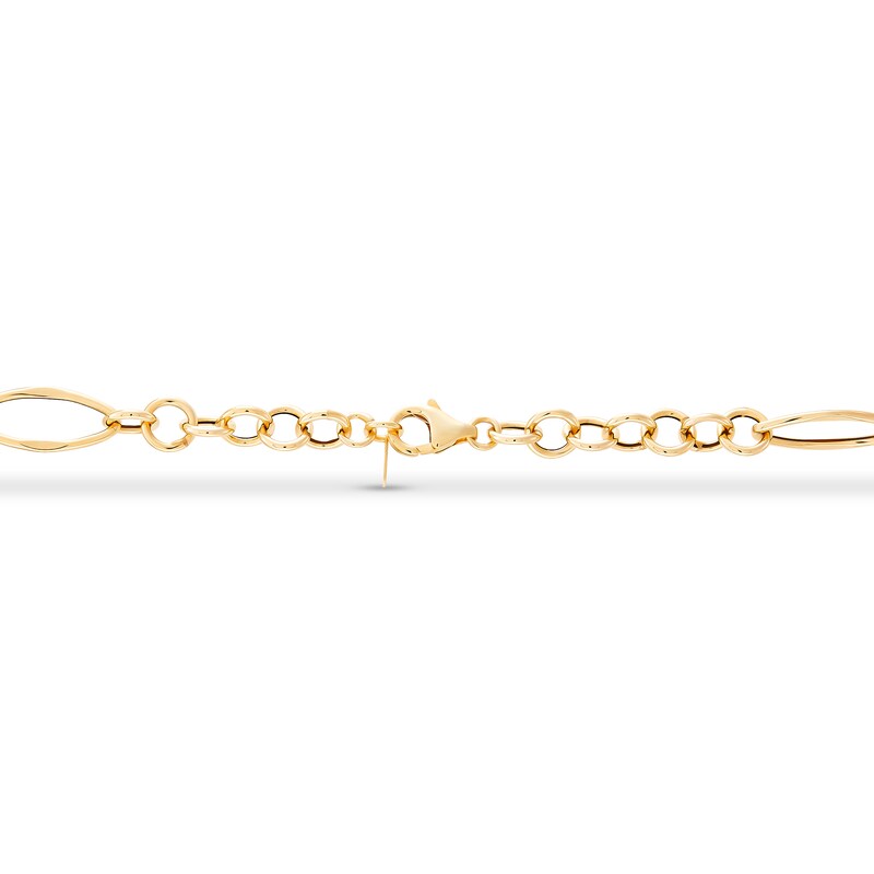 Italia D'Oro Round & Oval Link Necklace 14K Yellow Gold 24"