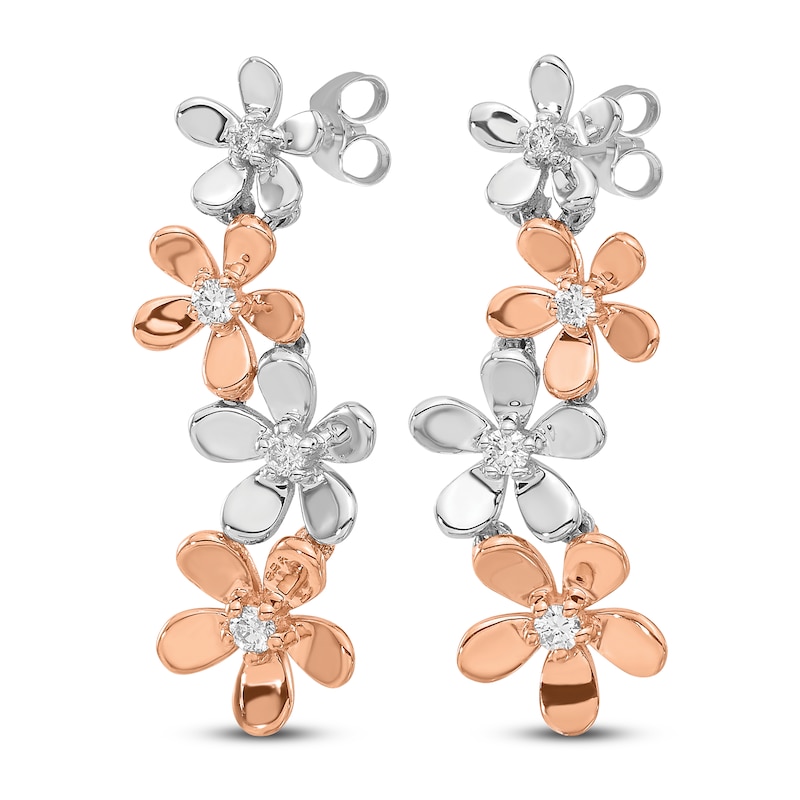 Main Image 1 of Diamond Earrings 14K Two-Tone Gold