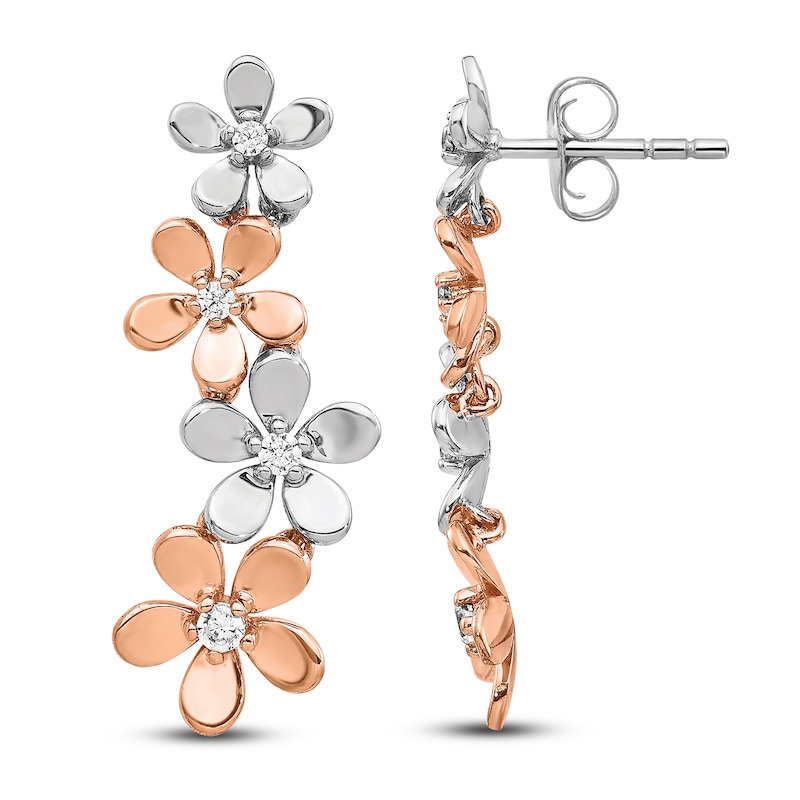Main Image 2 of Diamond Earrings 14K Two-Tone Gold