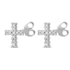 Thumbnail Image 2 of Polished Cross Earrings Diamond Accents 14K White Gold