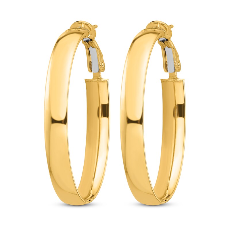 Main Image 2 of Oval Hoop Earrings 14K Yellow Gold 34mm