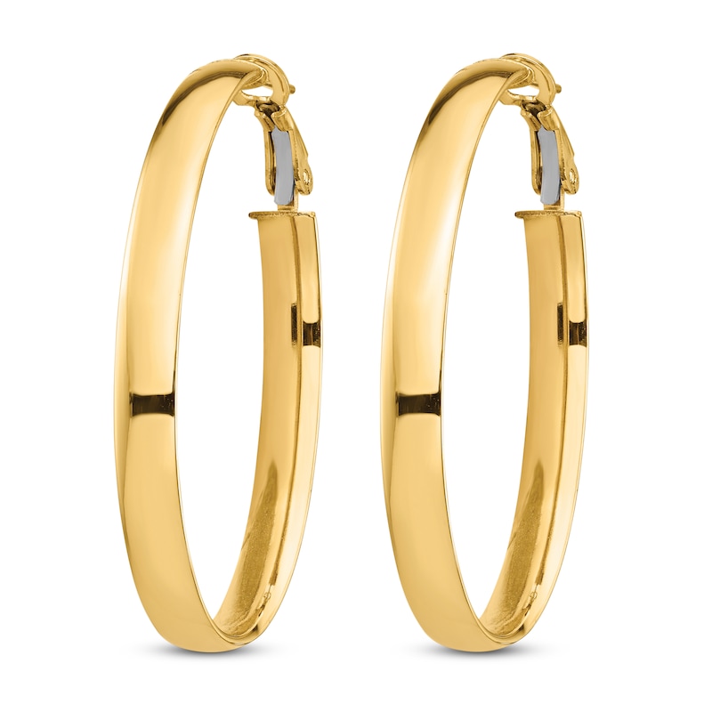 Main Image 2 of Oval Hoop Earrings 14K Yellow Gold
