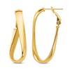 Thumbnail Image 1 of Twisted Oval Hoop Earrings 14K Yellow Gold 35mm
