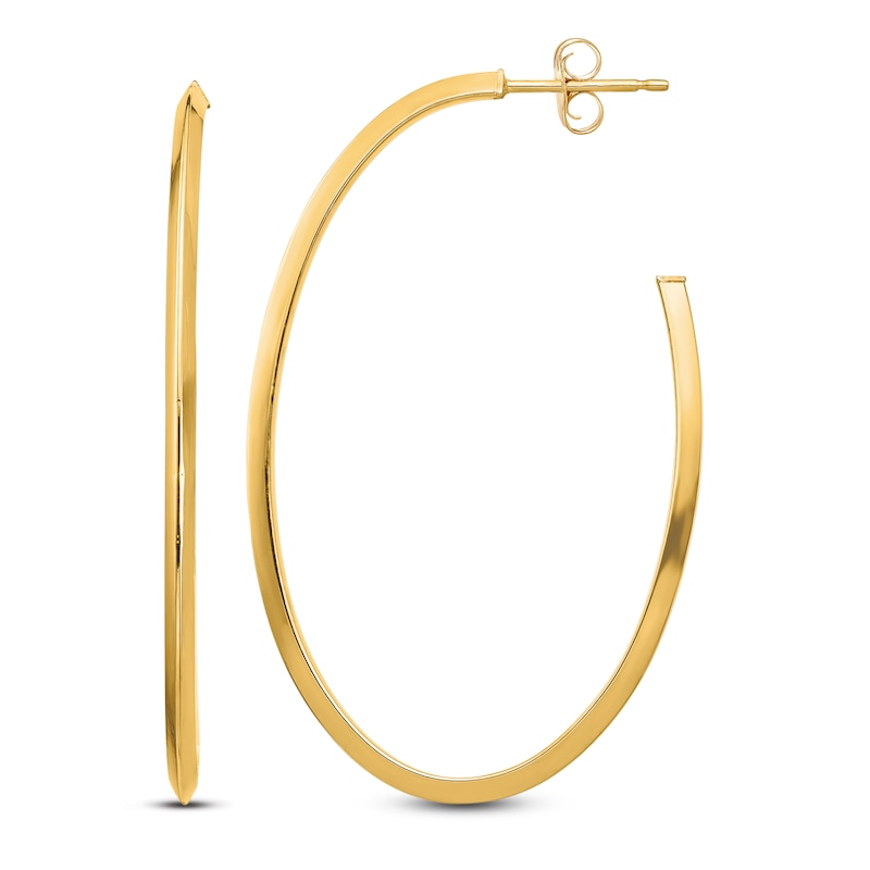 Main Image 1 of Oval Dangle Earrings 14K Yellow Gold