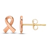 Thumbnail Image 1 of Rose-Tone Awareness Ribbon Stud Earrings 14K Two-Tone Gold