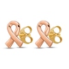 Thumbnail Image 2 of Rose-Tone Awareness Ribbon Stud Earrings 14K Two-Tone Gold