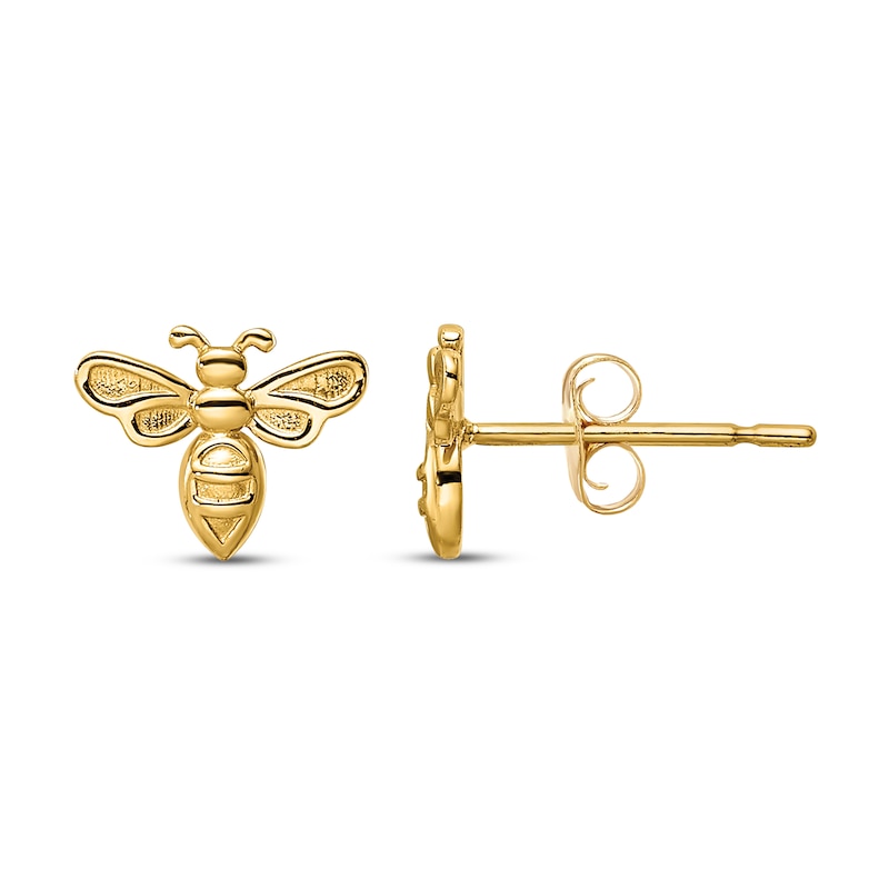 Main Image 1 of Bumble Bee Stud Earrings 14K Yellow Gold