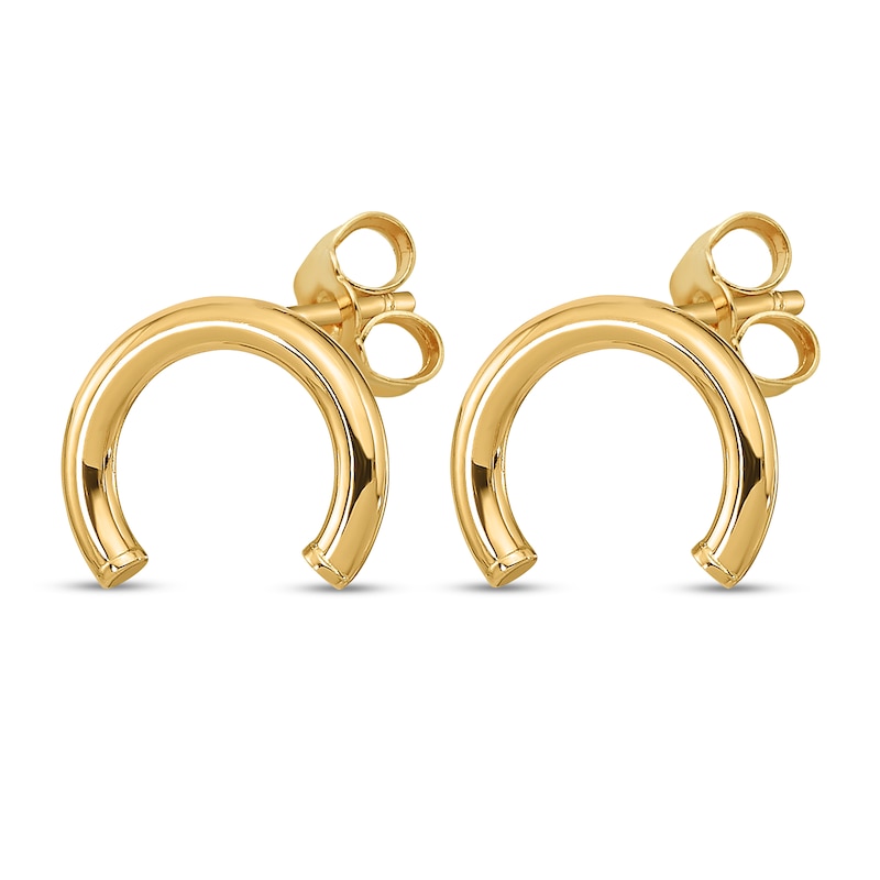Main Image 2 of U Shape Tube Stud Earrings 14K Yellow Gold