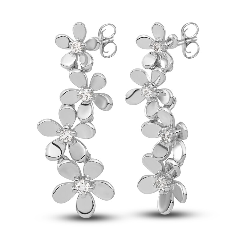 Diamond Earrings 1/5 ct tw Round 14K White Gold