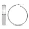 Thumbnail Image 1 of Lightweight Tube Hoop Earrings 14K White Gold 35mm