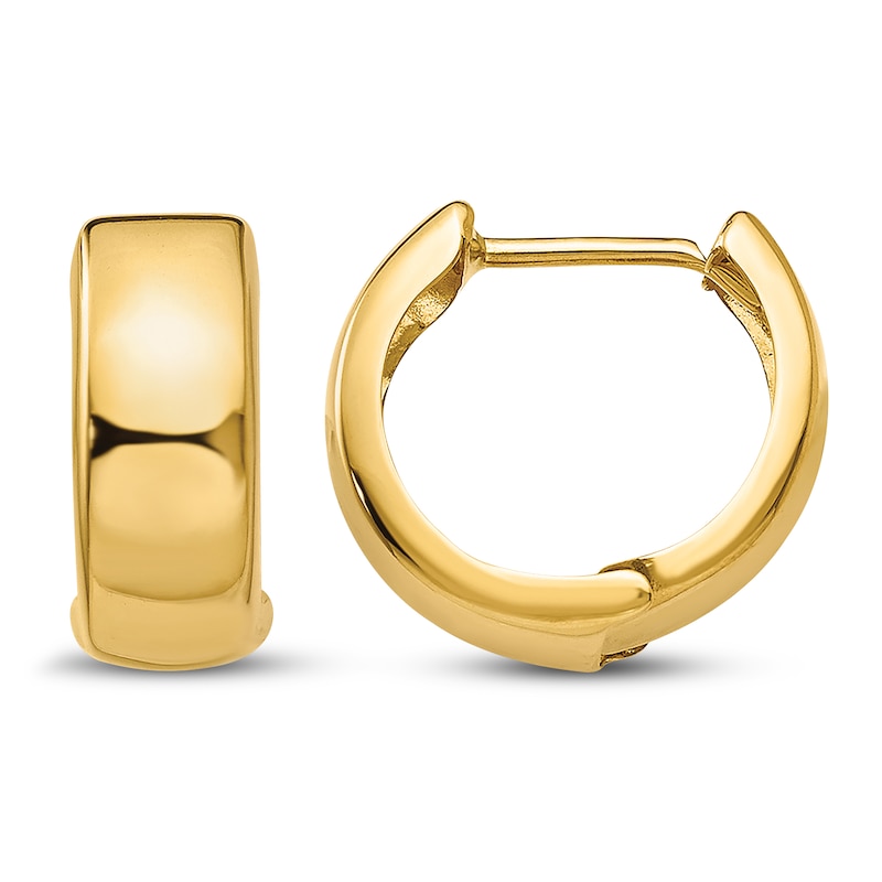 Main Image 1 of Hinged Huggie Hoop Earrings 14K Yellow Gold