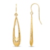 Thumbnail Image 1 of Textured Teardrop Dangle Earrings 14K Yellow Gold