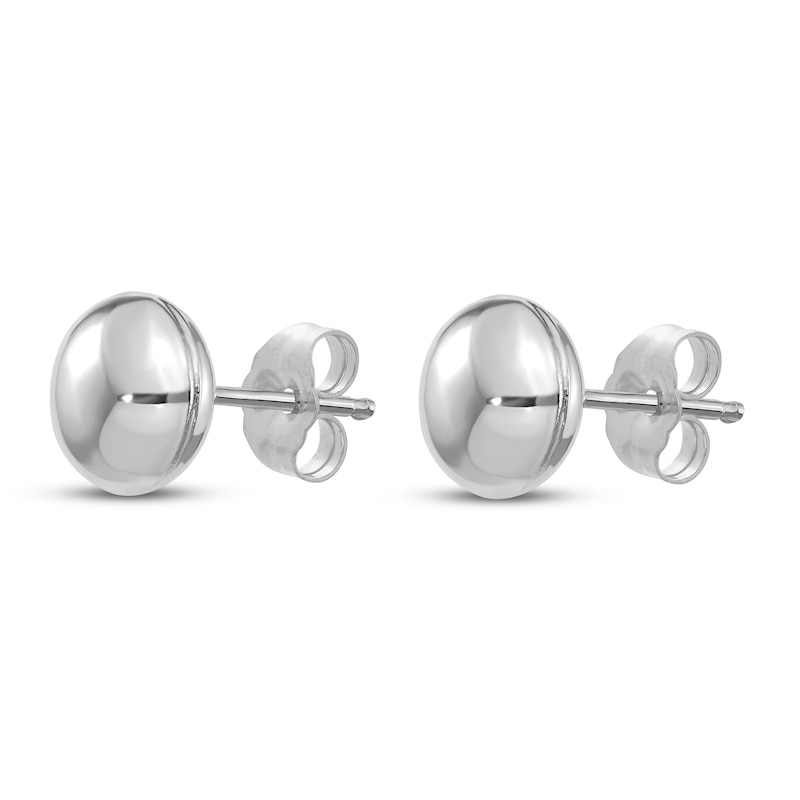 Main Image 2 of Button Stud Earrings 14K White Gold