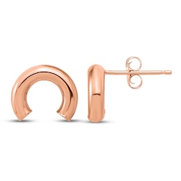Tube Stud Earrings 14K Rose Gold