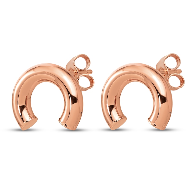 Main Image 2 of Tube Stud Earrings 14K Rose Gold