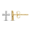 Thumbnail Image 2 of Diamond Cross Stud Earrings 1/20 ct tw Round 14K Yellow Gold
