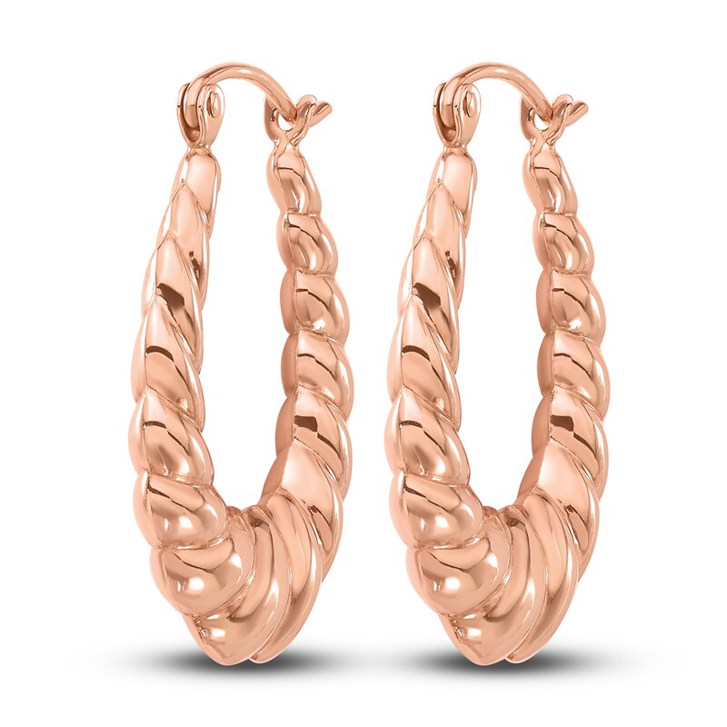 Main Image 1 of Twisted Hoop Earrings 14K Rose Gold 25mm