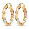 Thumbnail Image 2 of Light Twisted Hoop Earrings 14K Tri-Color Gold