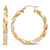 Thumbnail Image 1 of Light Twisted Hoop Earrings 14K Tri-Color Gold 34mm