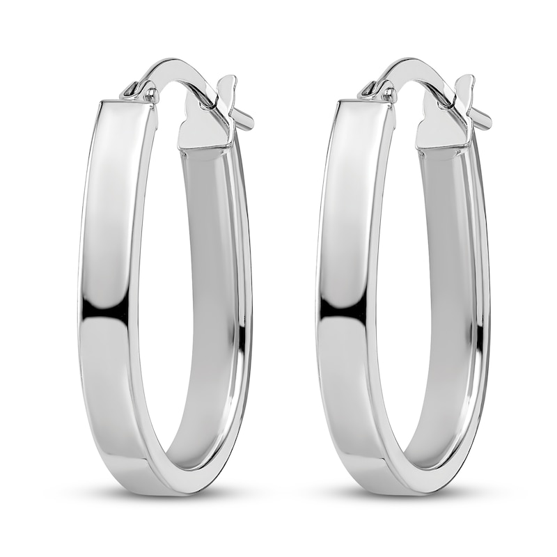 Main Image 2 of U-Shape Hoop Earrings 14K White Gold 21mm