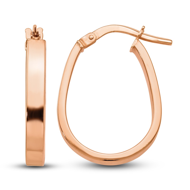 Main Image 2 of Polished U Hoop Earrings 14K Rose Gold