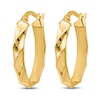 Thumbnail Image 2 of Polished and Twisted Oval Hoop Earrings 14K Yellow Gold