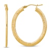 Thumbnail Image 1 of Textured Oval Hoop Earrings 14K Yellow Gold
