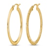 Thumbnail Image 2 of Textured Oval Hoop Earrings 14K Yellow Gold