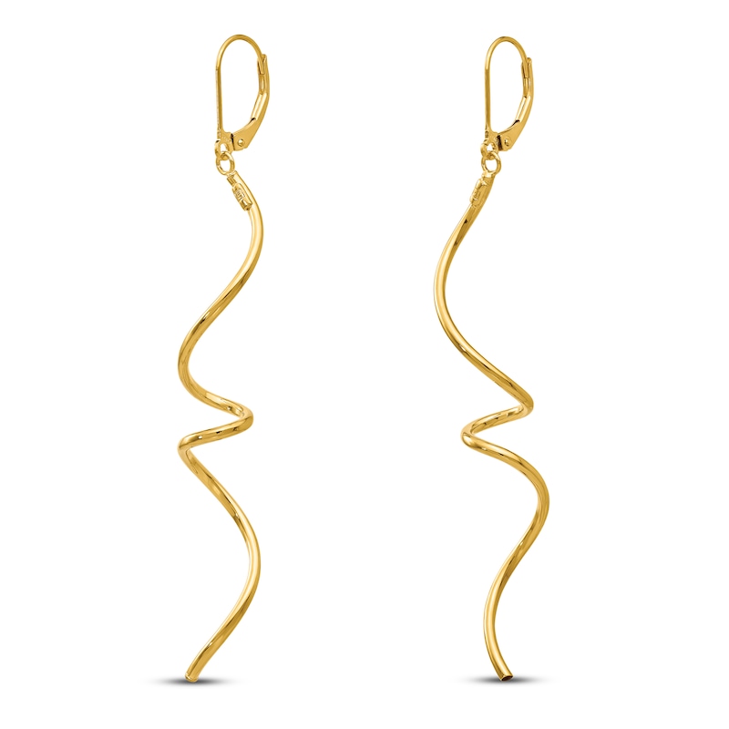 Main Image 2 of Twisted Dangle Earrings 14K Yellow Gold