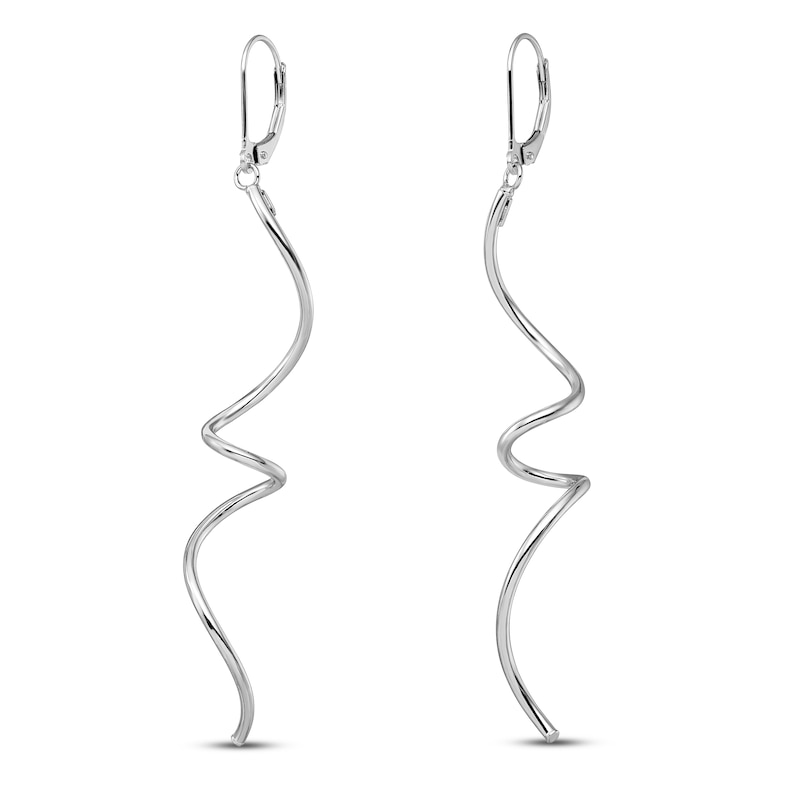 Main Image 2 of Twisted Dangle Earrings 14K White Gold